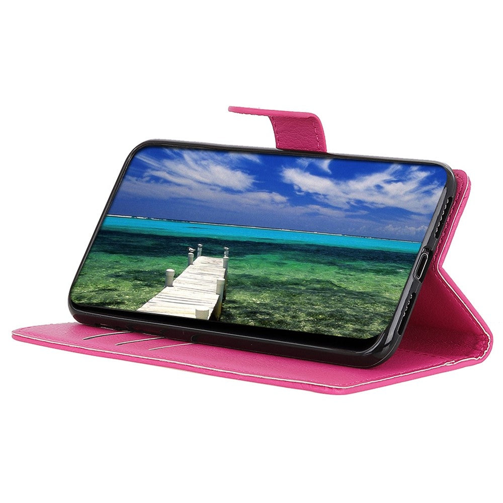 For iPhone 14 Plus 6.7 inch Litchi Texture Anti-fall Protection PU Leather Cover Stand Magnetic Wallet Cell Phone Case