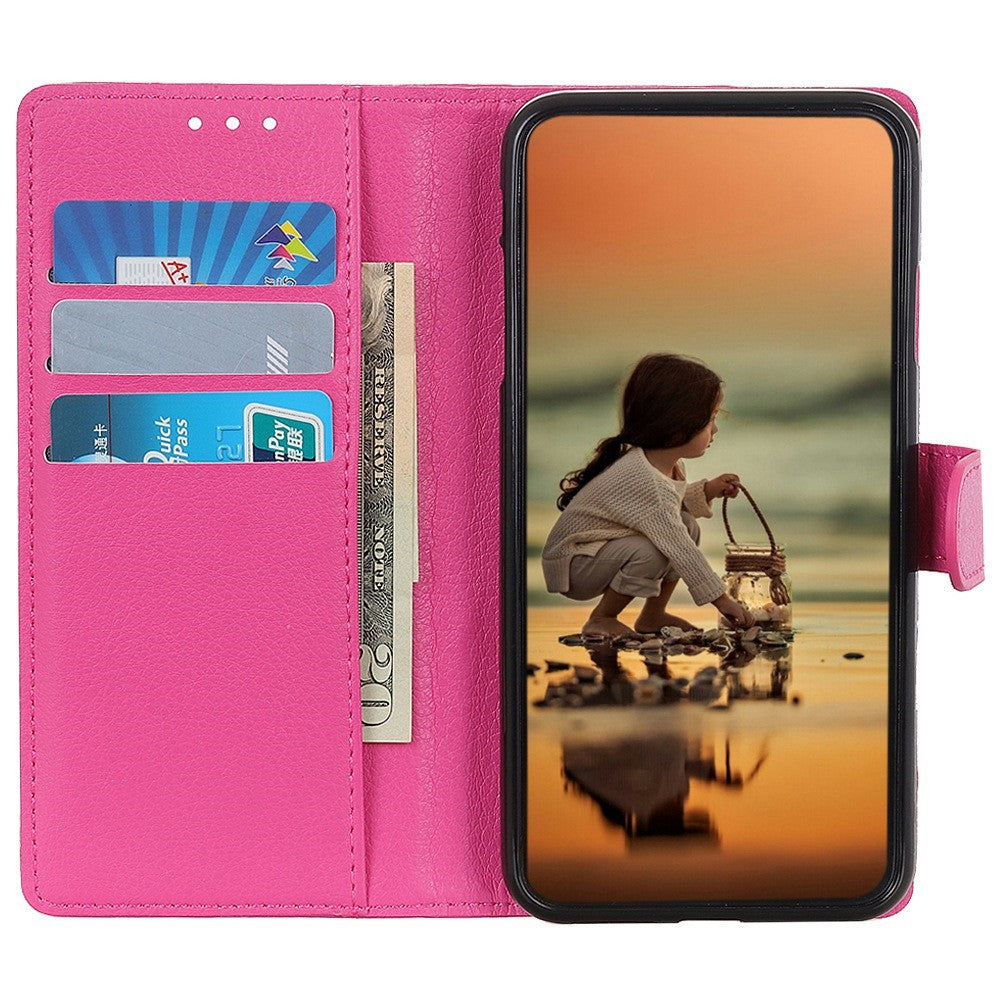 For iPhone 14 Plus 6.7 inch Litchi Texture Anti-fall Protection PU Leather Cover Stand Magnetic Wallet Cell Phone Case
