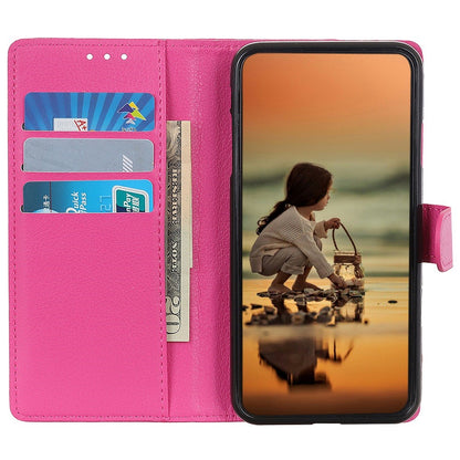 For iPhone 14 Plus 6.7 inch Litchi Texture Anti-fall Protection PU Leather Cover Stand Magnetic Wallet Cell Phone Case