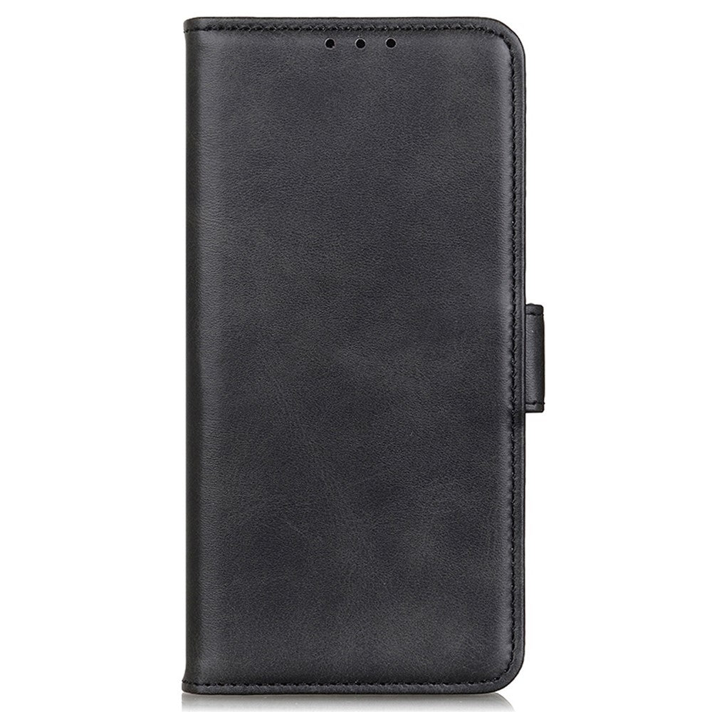 For iPhone 14 6.1 inch Textured Leather Flip Folio Wallet Case Dual Magnetic Clasps Protect Folding Stand Cover