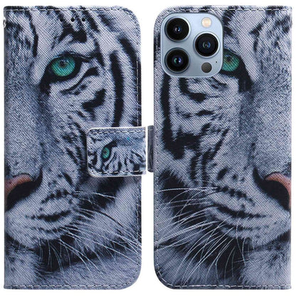 PU Leather Pattern Printing Case for iPhone 14 Pro Max 6.7 inch, Foldable Stand Wallet Full Protection Phone Cover