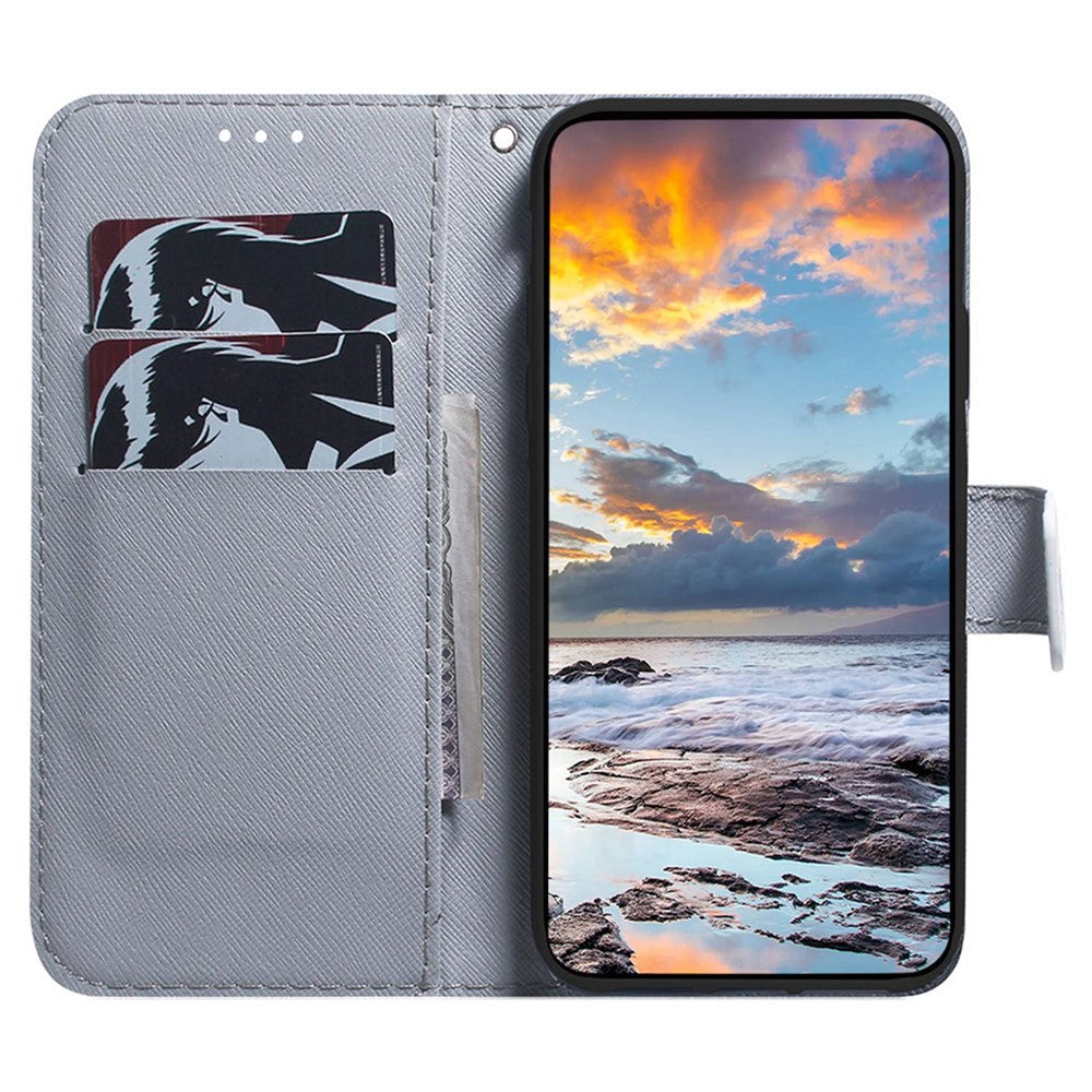 PU Leather Pattern Printing Case for iPhone 14 Pro Max 6.7 inch, Foldable Stand Wallet Full Protection Phone Cover