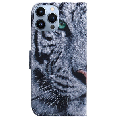 PU Leather Pattern Printing Case for iPhone 14 Pro Max 6.7 inch, Foldable Stand Wallet Full Protection Phone Cover