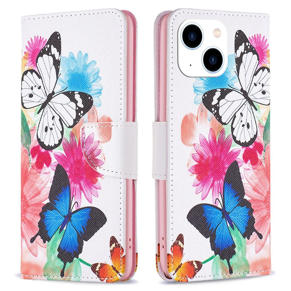 For iPhone 14 Phone Case Pattern Printing PU Leather Wallet Stand Cover