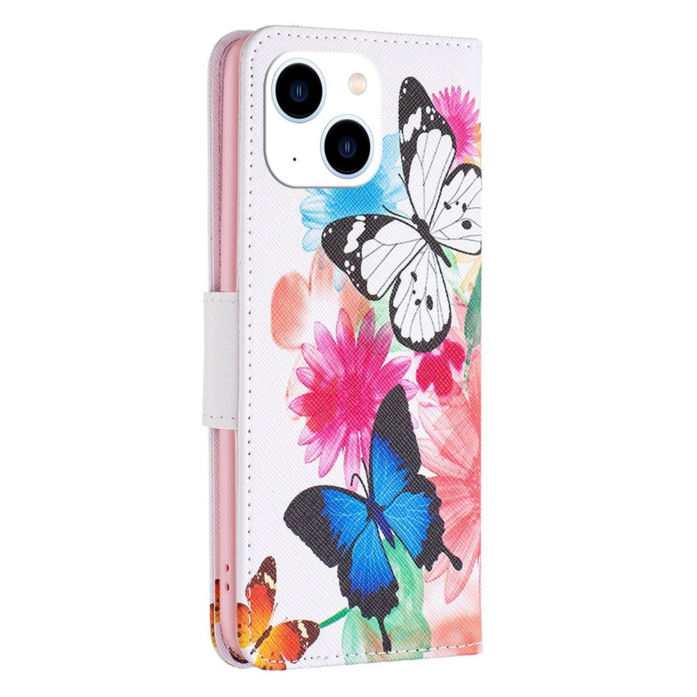 For iPhone 14 Phone Case Pattern Printing PU Leather Wallet Stand Cover