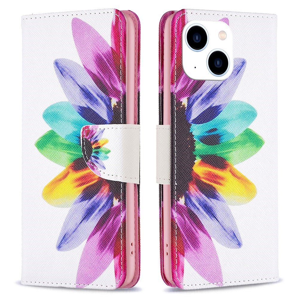 For iPhone 14 Phone Case Pattern Printing PU Leather Wallet Stand Cover