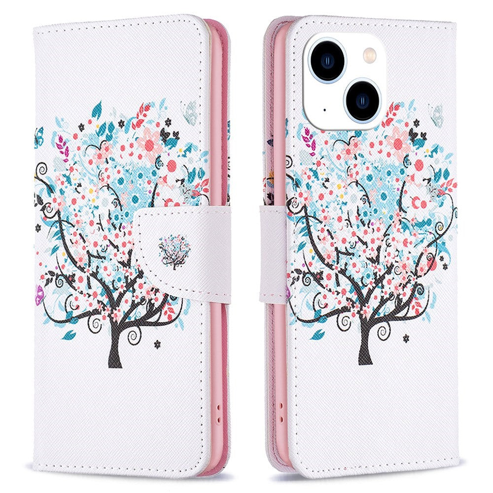 For iPhone 14 Phone Case Pattern Printing PU Leather Wallet Stand Cover