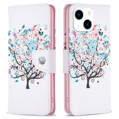 For iPhone 14 Phone Case Pattern Printing PU Leather Wallet Stand Cover