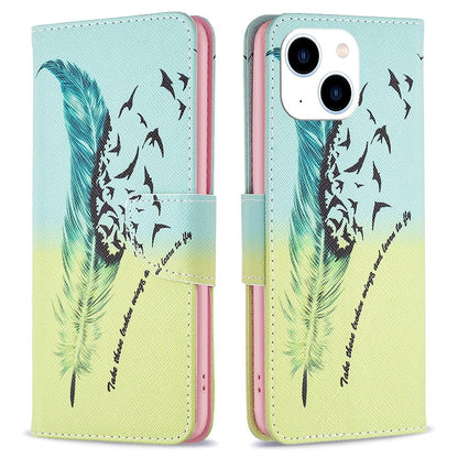 For iPhone 14 Phone Case Pattern Printing PU Leather Wallet Stand Cover