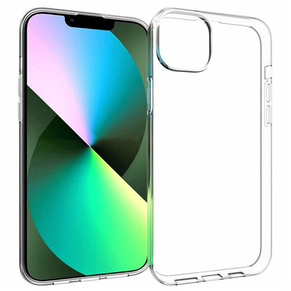 For iPhone 14 Plus 6.7 inch Transparent TPU Phone Case Watermark-free Texture Inside Soft Back Phone Cover