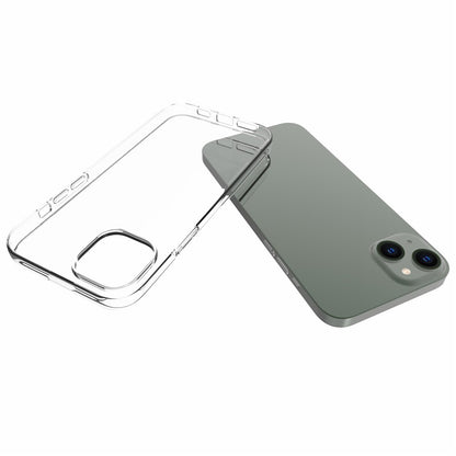 For iPhone 14 Plus 6.7 inch Transparent TPU Phone Case Watermark-free Texture Inside Soft Back Phone Cover