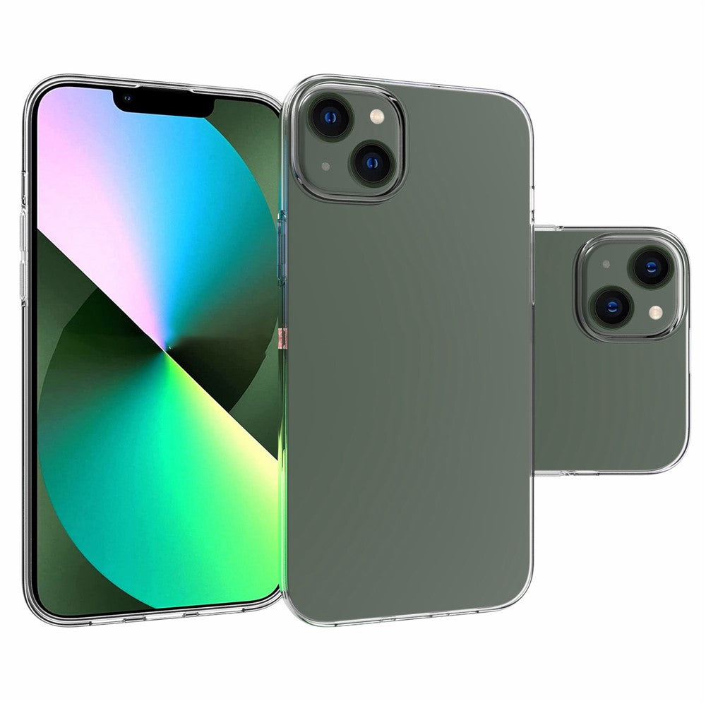 For iPhone 14 Plus 6.7 inch Transparent TPU Phone Case Watermark-free Texture Inside Soft Back Phone Cover