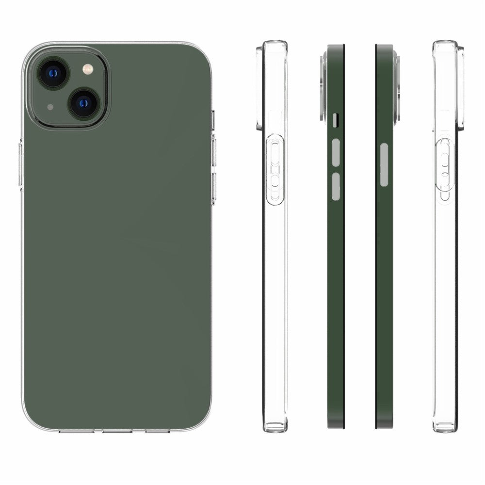 For iPhone 14 Plus 6.7 inch Transparent TPU Phone Case Watermark-free Texture Inside Soft Back Phone Cover