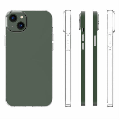 For iPhone 14 Plus 6.7 inch Transparent TPU Phone Case Watermark-free Texture Inside Soft Back Phone Cover