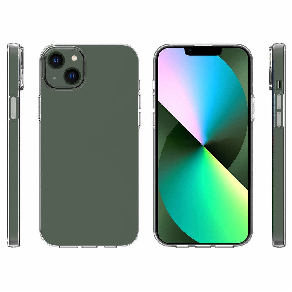 For iPhone 14 Plus 6.7 inch Transparent TPU Phone Case Watermark-free Texture Inside Soft Back Phone Cover
