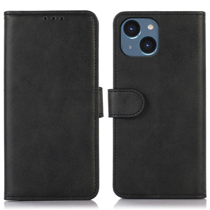 For iPhone 14 6.1 inch Shockproof Phone Cover Textured PU Leather Stand Wallet Scratch Resistant Mobile Phone Case Magnetic Design Protective Shell