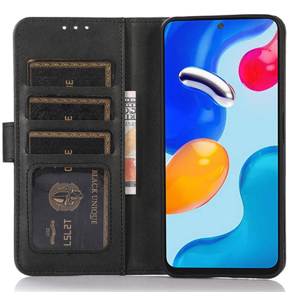 For iPhone 14 6.1 inch Shockproof Phone Cover Textured PU Leather Stand Wallet Scratch Resistant Mobile Phone Case Magnetic Design Protective Shell