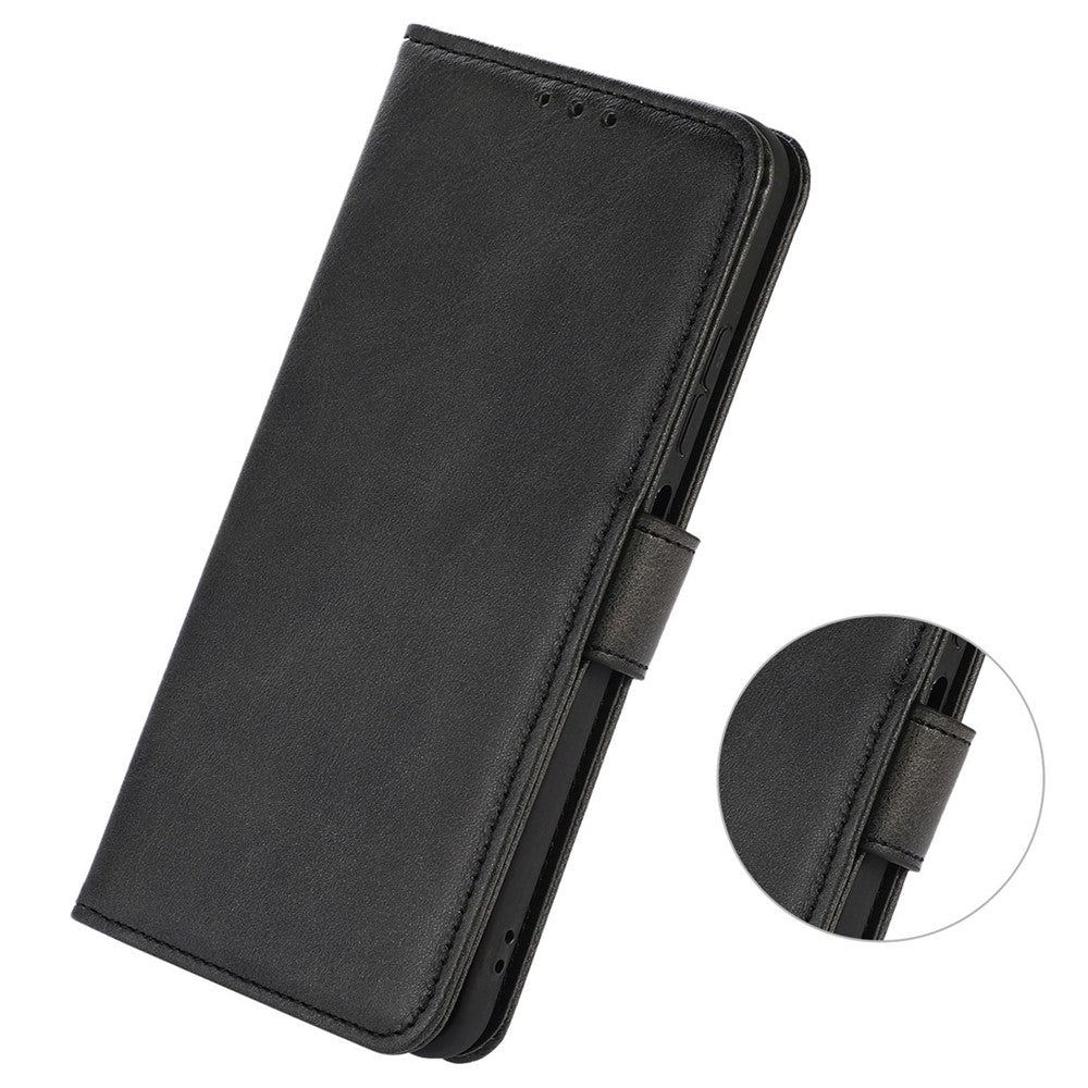 For iPhone 14 6.1 inch Shockproof Phone Cover Textured PU Leather Stand Wallet Scratch Resistant Mobile Phone Case Magnetic Design Protective Shell