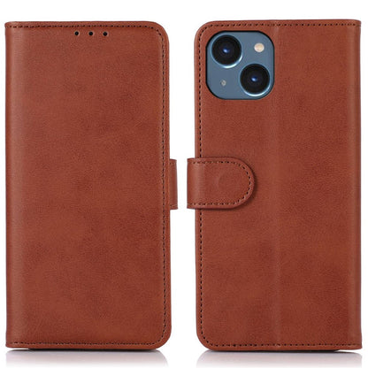 For iPhone 14 6.1 inch Shockproof Phone Cover Textured PU Leather Stand Wallet Scratch Resistant Mobile Phone Case Magnetic Design Protective Shell