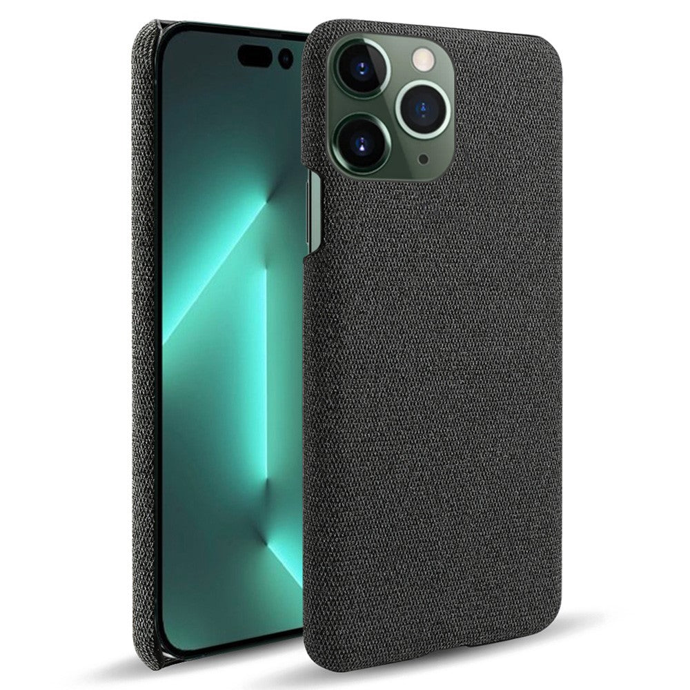 For iPhone 14 Pro Max 6.7 inch Cell Phone Case Shell Solid Color Hard PC+Cloth Phone Cover