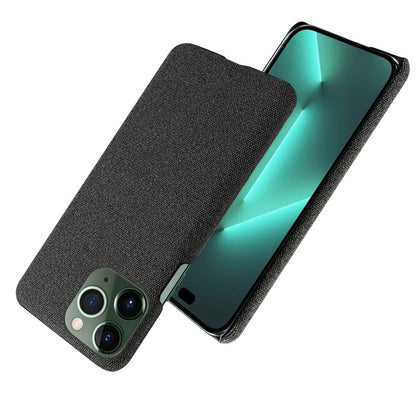 For iPhone 14 Pro Max 6.7 inch Cell Phone Case Shell Solid Color Hard PC+Cloth Phone Cover