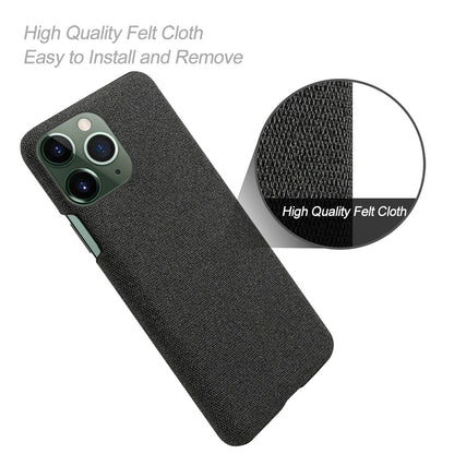 For iPhone 14 Pro Max 6.7 inch Cell Phone Case Shell Solid Color Hard PC+Cloth Phone Cover