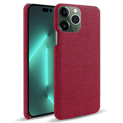 For iPhone 14 Pro Max 6.7 inch Cell Phone Case Shell Solid Color Hard PC+Cloth Phone Cover
