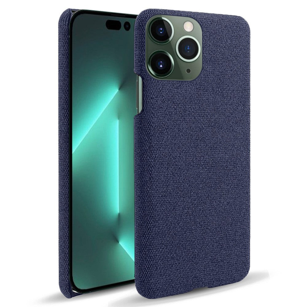 For iPhone 14 Pro Max 6.7 inch Cell Phone Case Shell Solid Color Hard PC+Cloth Phone Cover