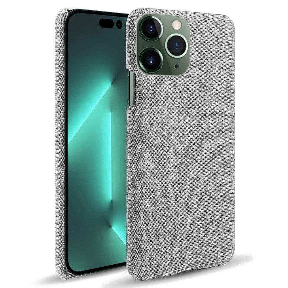 For iPhone 14 Pro Max 6.7 inch Cell Phone Case Shell Solid Color Hard PC+Cloth Phone Cover
