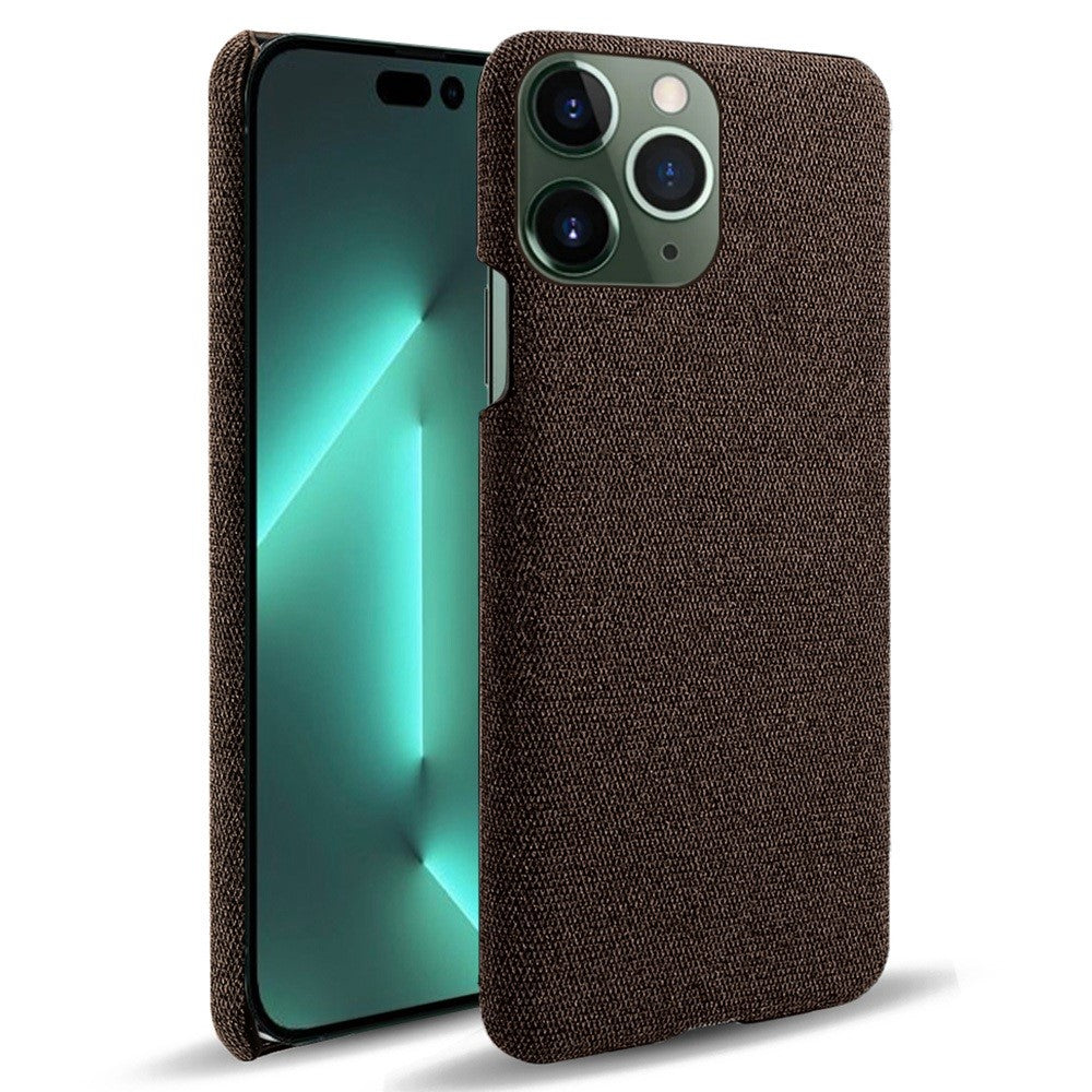 For iPhone 14 Pro Max 6.7 inch Cell Phone Case Shell Solid Color Hard PC+Cloth Phone Cover