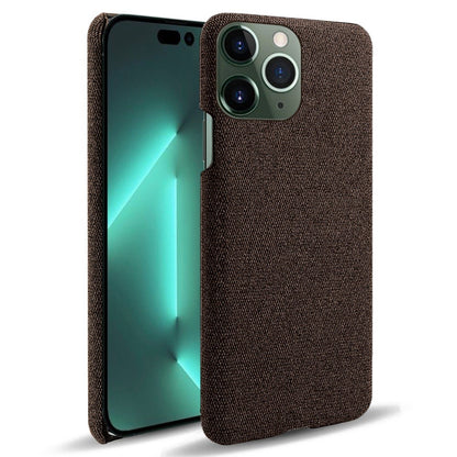 For iPhone 14 Pro Max 6.7 inch Cell Phone Case Shell Solid Color Hard PC+Cloth Phone Cover