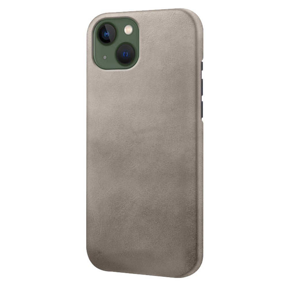 For iPhone 14 Plus 6.7 inch Anti-drop Textured PU Leather Coated PC Scratch-resistant Cell Phone Case