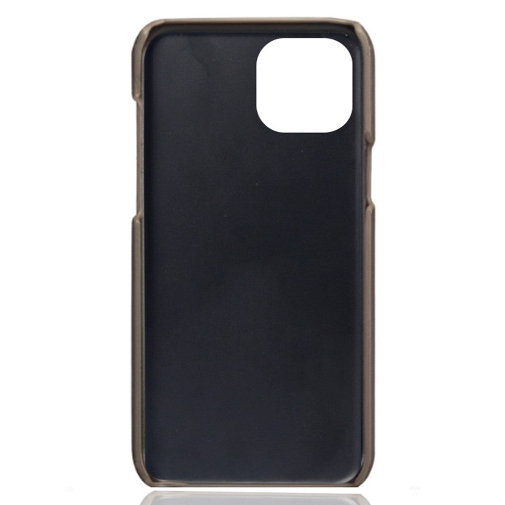 For iPhone 14 Plus 6.7 inch Anti-drop Textured PU Leather Coated PC Scratch-resistant Cell Phone Case