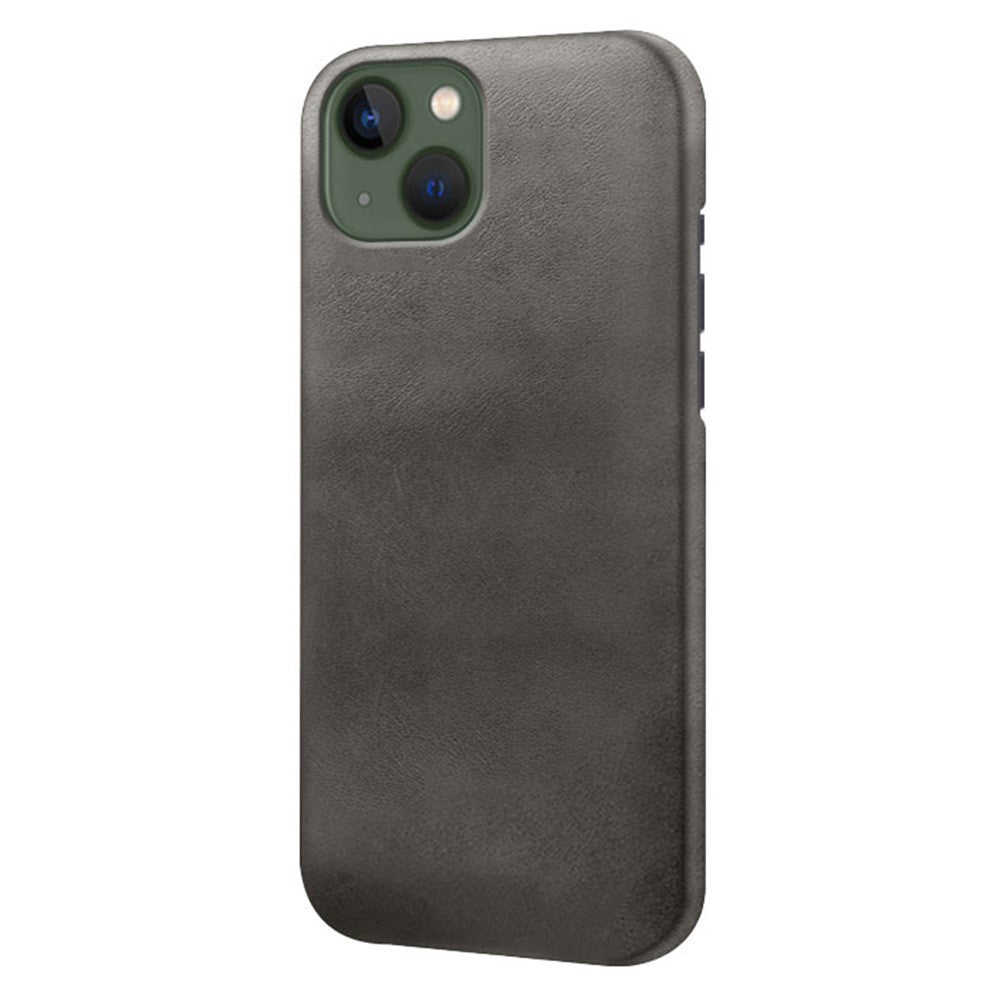 For iPhone 14 Plus 6.7 inch Anti-drop Textured PU Leather Coated PC Scratch-resistant Cell Phone Case