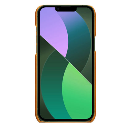Wear-resistant Phone Case for iPhone 14 6.1 inch, PU Leather Coated Hard PC Dual Card Slots Protector