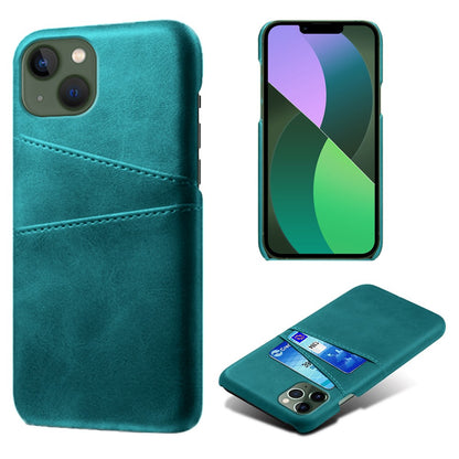 Wear-resistant Phone Case for iPhone 14 6.1 inch, PU Leather Coated Hard PC Dual Card Slots Protector