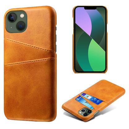 Drop-proof Phone Case for iPhone 14 Plus 6.7 inch, PU Leather Coated Hard PC Phone Shell with Dual Card Slots