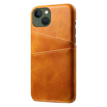 Drop-proof Phone Case for iPhone 14 Plus 6.7 inch, PU Leather Coated Hard PC Phone Shell with Dual Card Slots