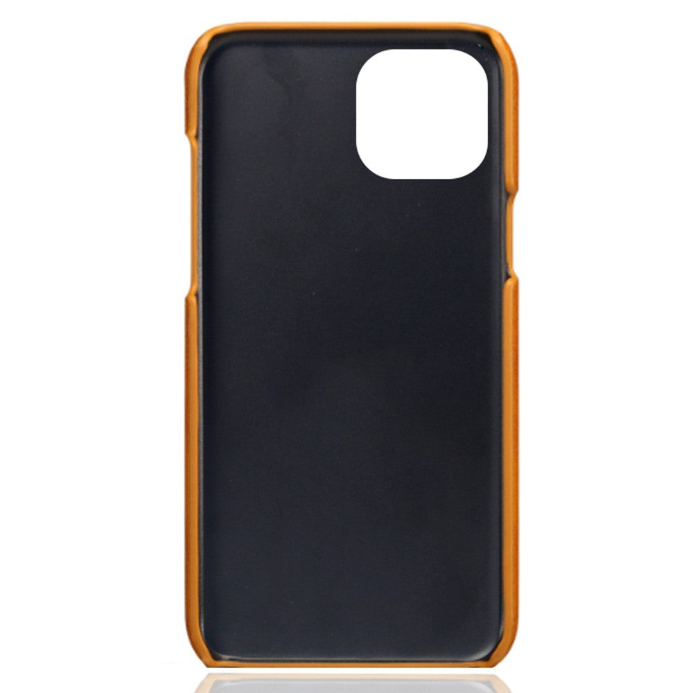 Drop-proof Phone Case for iPhone 14 Plus 6.7 inch, PU Leather Coated Hard PC Phone Shell with Dual Card Slots
