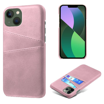 Drop-proof Phone Case for iPhone 14 Plus 6.7 inch, PU Leather Coated Hard PC Phone Shell with Dual Card Slots