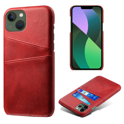 Drop-proof Phone Case for iPhone 14 Plus 6.7 inch, PU Leather Coated Hard PC Phone Shell with Dual Card Slots
