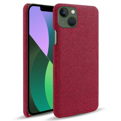 For iPhone 14 Plus 6.7 inch Solid Color Hard PC+Cloth Incomplete Coverage Design Phone Case Cover