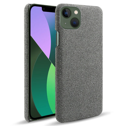 For iPhone 14 Plus 6.7 inch Solid Color Hard PC+Cloth Incomplete Coverage Design Phone Case Cover