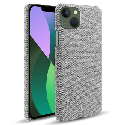 For iPhone 14 Plus 6.7 inch Solid Color Hard PC+Cloth Incomplete Coverage Design Phone Case Cover
