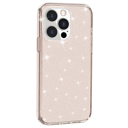 For iPhone 14 Pro Max 6.7 inch Glittery Powder Soft TPU + Hard PC Phone Case Drop-proof Cover