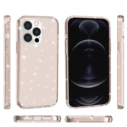 For iPhone 14 Pro Max 6.7 inch Glittery Powder Soft TPU + Hard PC Phone Case Drop-proof Cover