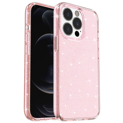 For iPhone 14 Pro Max 6.7 inch Glittery Powder Soft TPU + Hard PC Phone Case Drop-proof Cover