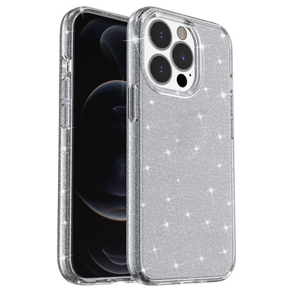 For iPhone 14 Pro Max 6.7 inch Glittery Powder Soft TPU + Hard PC Phone Case Drop-proof Cover