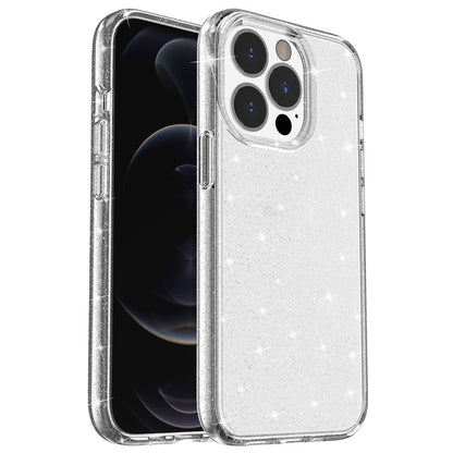 For iPhone 14 Pro Max 6.7 inch Glittery Powder Soft TPU + Hard PC Phone Case Drop-proof Cover
