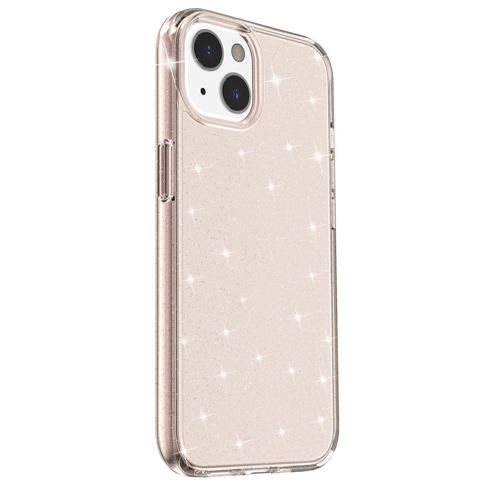 Glittery Powder Soft TPU Hard PC Case for iPhone 14 Plus 6.7 inch, Anti-scratch Protective Phone Cover